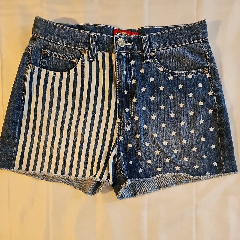 Vintage Dickies Blue Jean Cut Off Stars & Stripes Shorts 5/27
